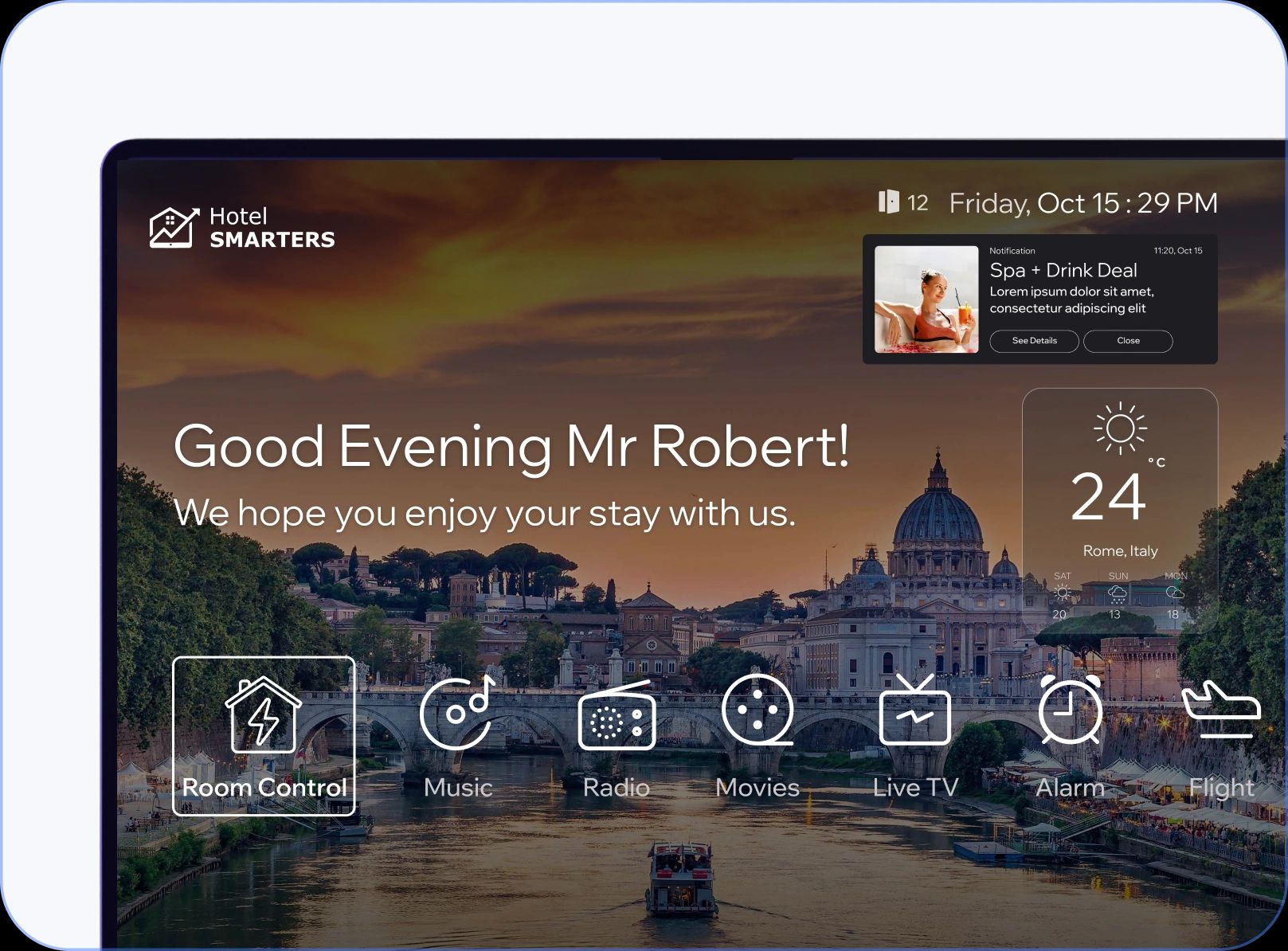 Hoteliers - streaming platform interface