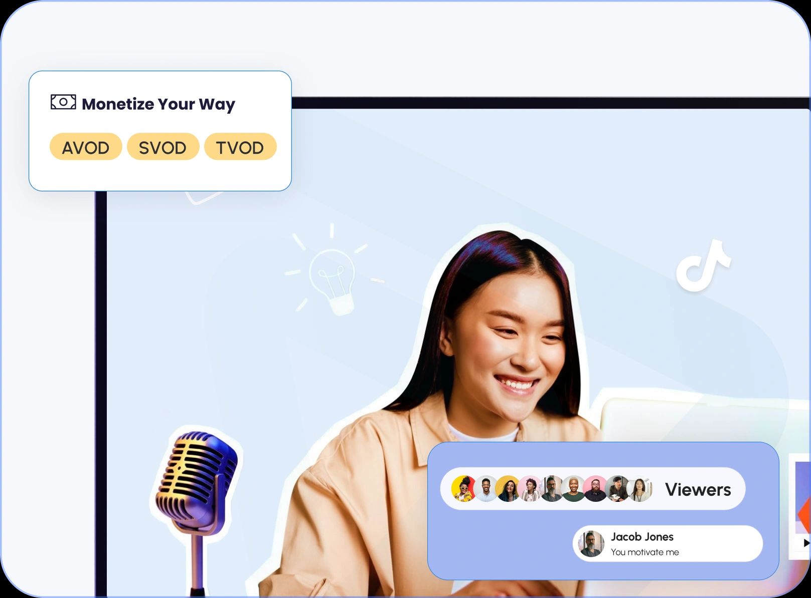 Youtubers and Tiktokers - streaming platform interface